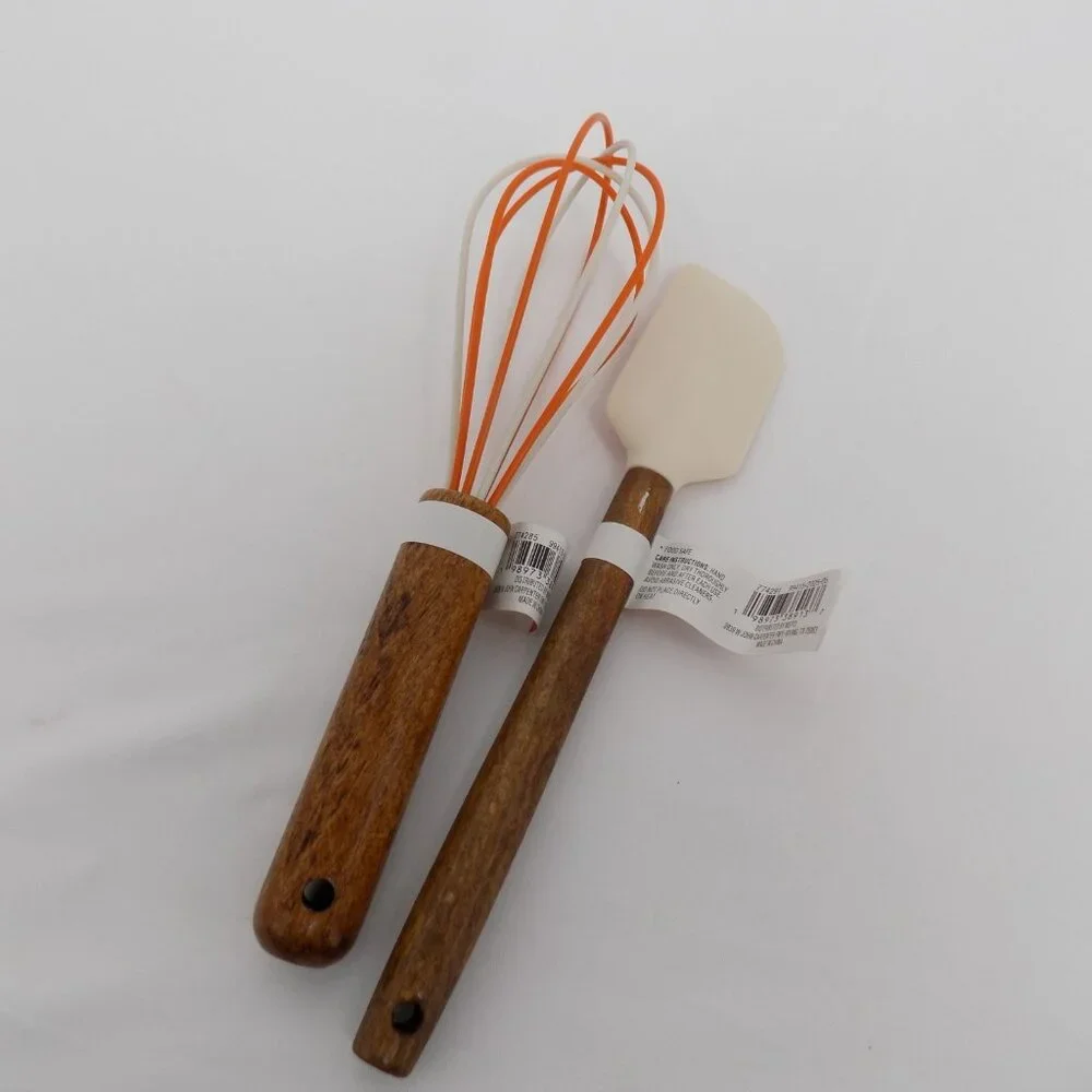 6 Makery Silicon Wooden Mini Kitchen Utensil Set Thanksgiving Themed Fall Autumn